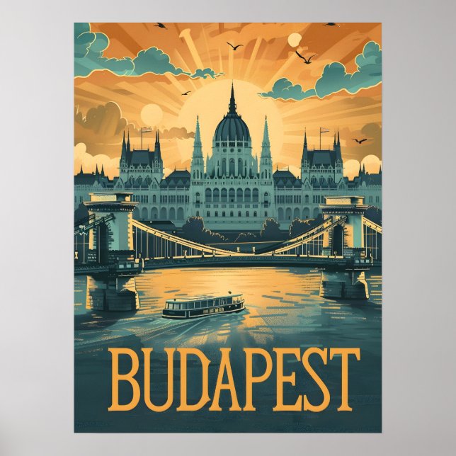 Budapest Vintage Art Poster (Front)