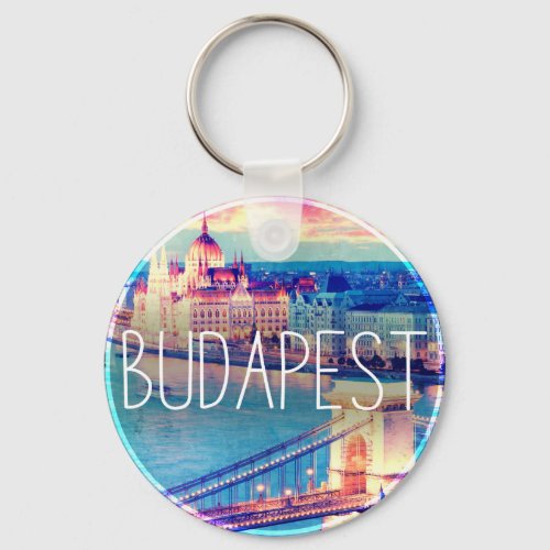 Budapest vintage circle keychain