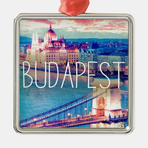 Budapest vintage poster metal ornament