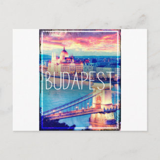 Budapest, vintage poster postcard