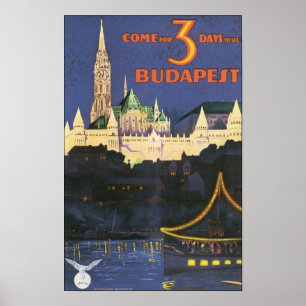 Budapest Vintage Travel Poster