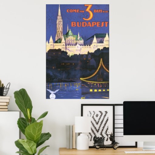 budapest vintage travel poster