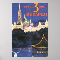Budapest Vintage Travel Poster