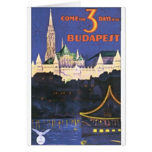 Budapest Vintage Travel Poster Cards (Front)