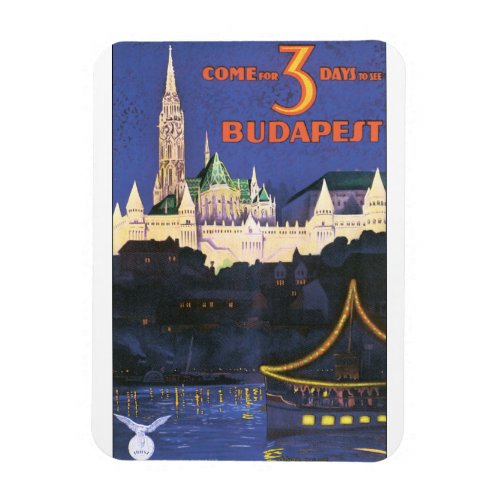 Budapest Vintage Travel Poster Magnet