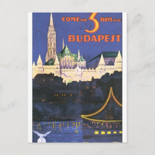 Budapest Vintage Travel Poster Postcard