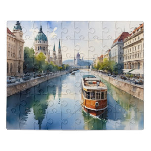 Budapest watercolor art jigsaw puzzle