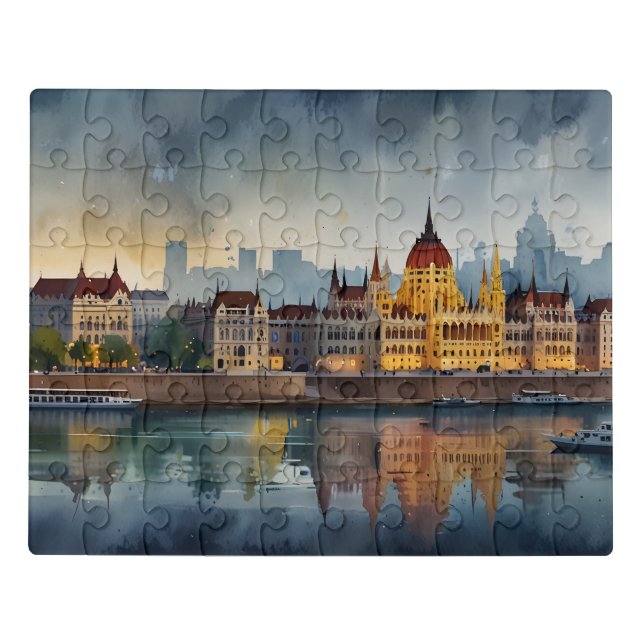 Budapest watercolor art jigsaw puzzle (Puzzle Horizontal)