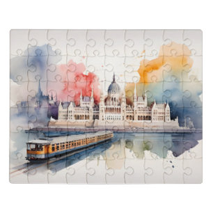 Budapest watercolor art jigsaw puzzle