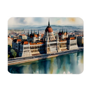 Budapest watercolor art magnet