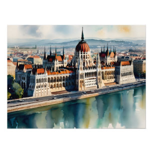 Budapest watercolor art photo print