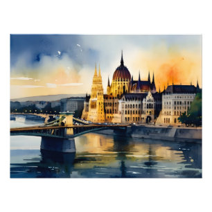 Budapest watercolor art photo print