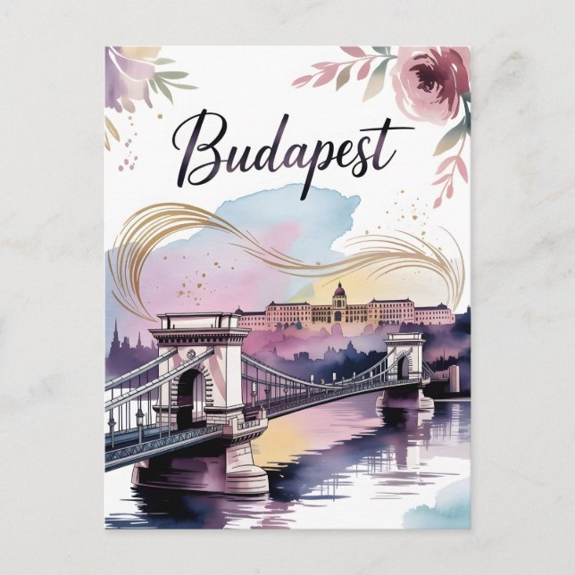 Budapest watercolor  postcard (Front)