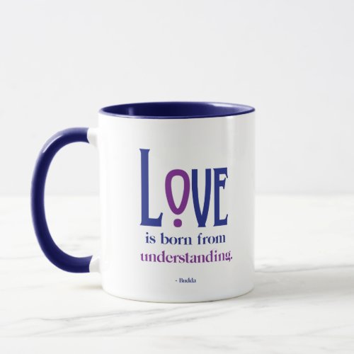 Budda Quote Love is Born from Understanding Mug