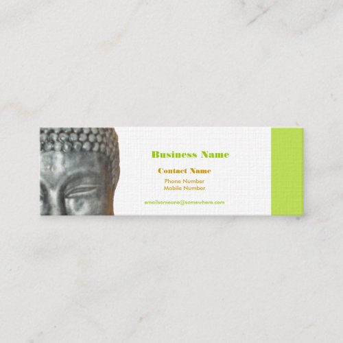 Buddah head, gold, black business card