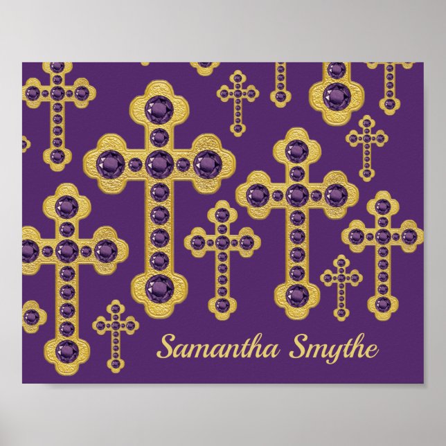 Budded Crosses with 12 Faux Amethysts - Poster (Front)