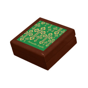 Budded Crosses with 12 Faux Emeralds - Gift Box