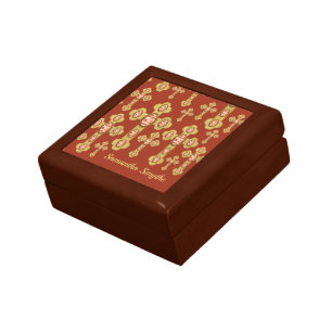 Budded Crosses with 6 Faux Red Agates - Gift Box