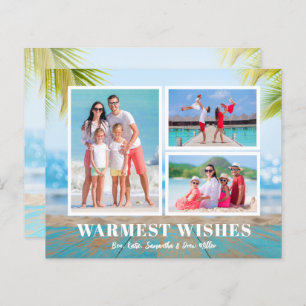 Buddget Tropical Beach Christmas Photo Card