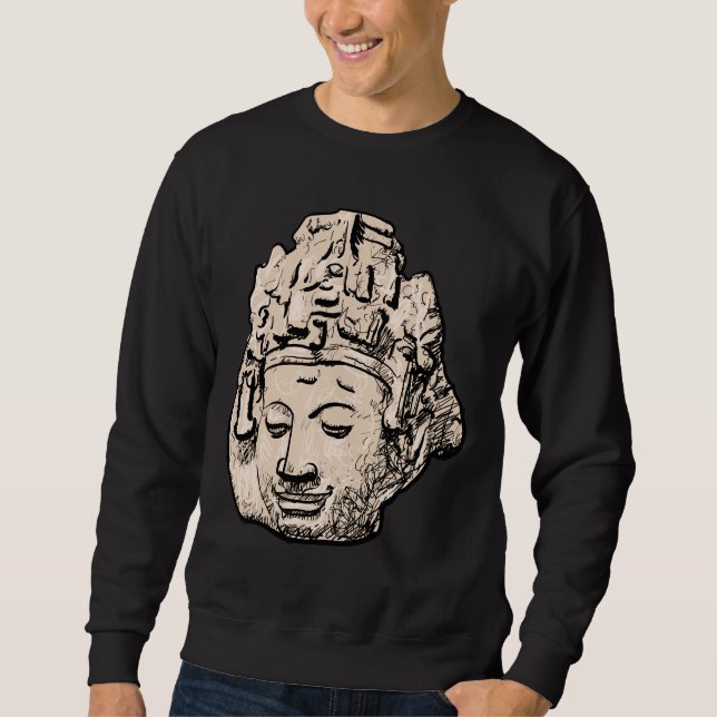 Buddha 3 Buddha Statue Buddha Wall Buddha Painting Sweatshirt (Front)