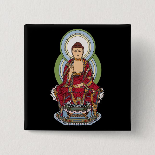 Buddha Abhaya Mudra Button (Front)