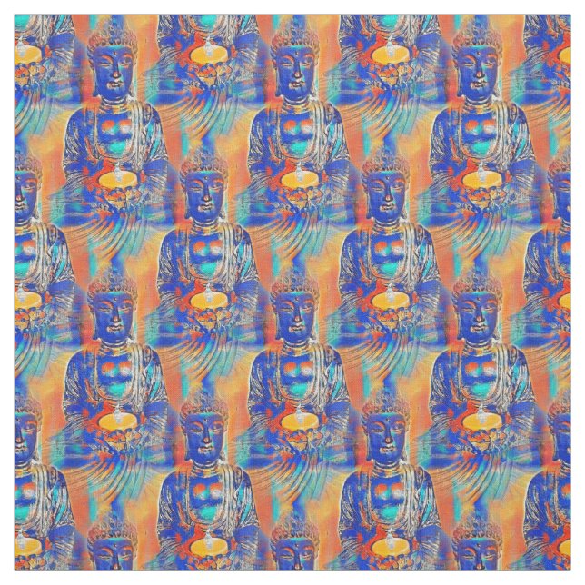 Buddha Abstract Colorful Fabric (Swatch)