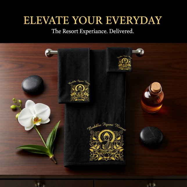 Buddha Amid Lotus Flowers Bath Towel Set (Creator Uploaded)