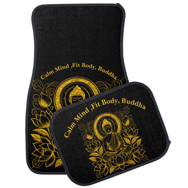 Buddha Amid Lotus Flowers Car Floor Mat (Set)