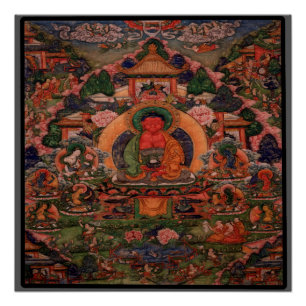 Buddha Amitabha in His Pure Land of Suvakti Poster