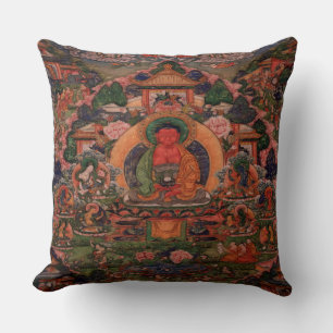 Buddha Amitabha in His Pure Land of Suvakti Throw Pillow