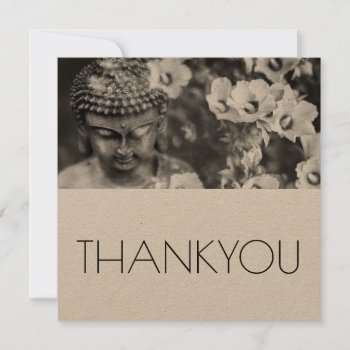 Buddha And Flowers Thankyou Flat Card by TINYLOTUS at Zazzle