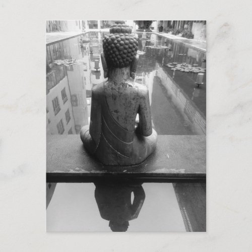 Buddha Art Black and White Photo Postcard