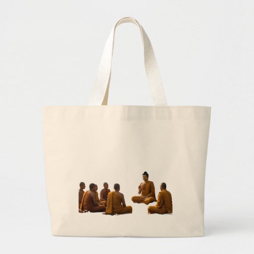 Buddha Art Religious Tote Bag - Peaceful Gathering