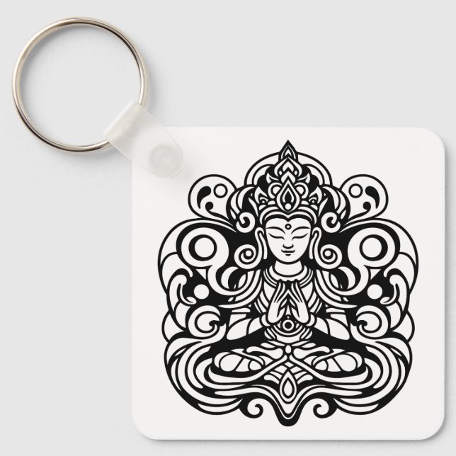 Buddha at Peace Keychain (Front)