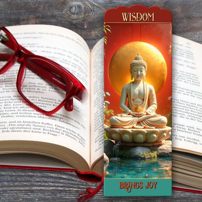 Buddha at the Fountain of Wisdom Spiritual Bookmarks (Colorful bookmark featuring Buddha on a fountain. Beautiful for anyone interested in Buddhism)