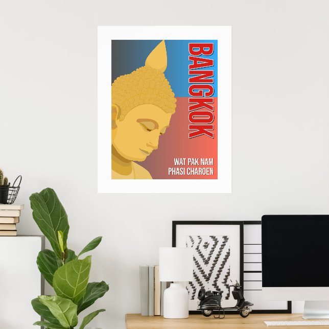 Buddha Bangkok, Wat Paknam Phasi Charoen Wall Art (Home Office)
