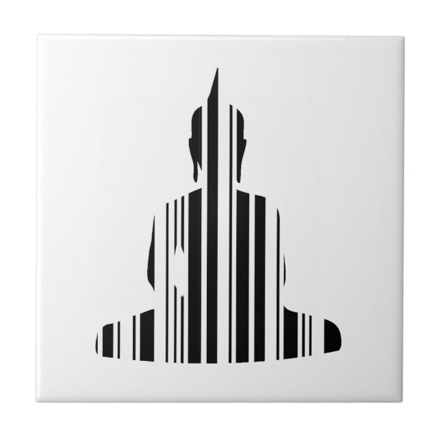 BUDDHA BAR CODE Buddhist Barcode Pattern Design Tile (Front)