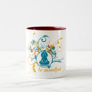Buddha Be Mindful Two-Tone Coffee Mug