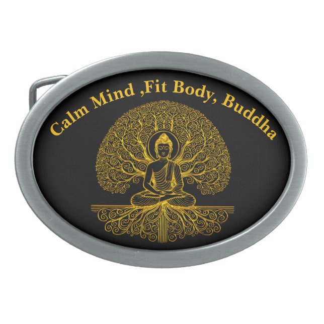 Buddha Beneath Sacred Tree  Belt Buckle (Front)