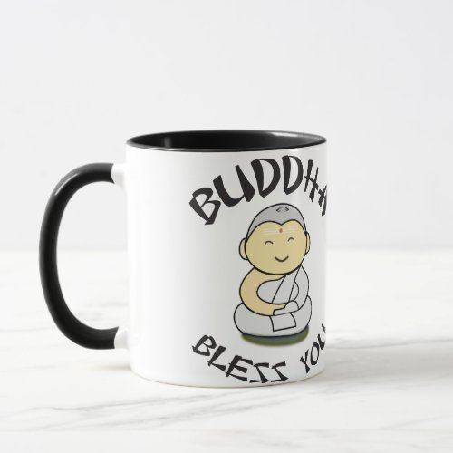 Buddha Bless You _ Cute Happy Buddha Mug