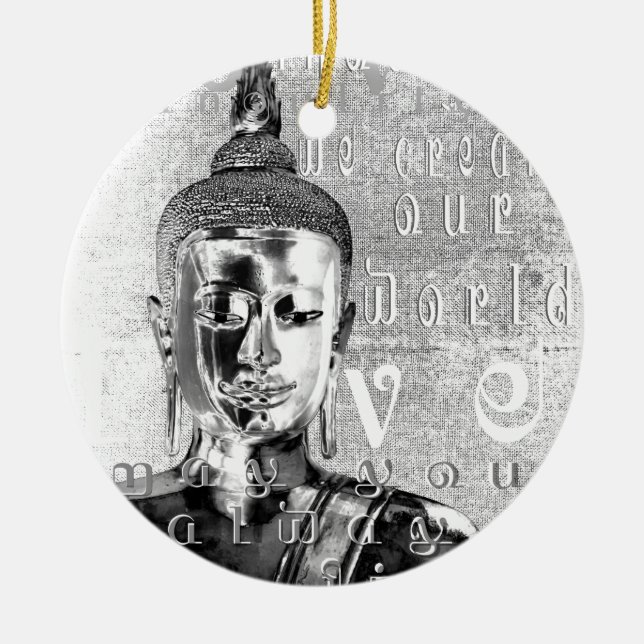 Buddha Blessing Ceramic Ornament (Front)