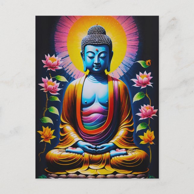 Buddha - Blooming Mindfulness Holiday Postcard (Front)
