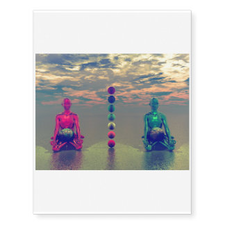 buddha blue and red and chakra temporary tattoos