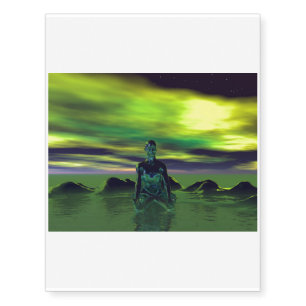 buddha blue and sky green temporary tattoos