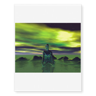 buddha blue and sky green temporary tattoos