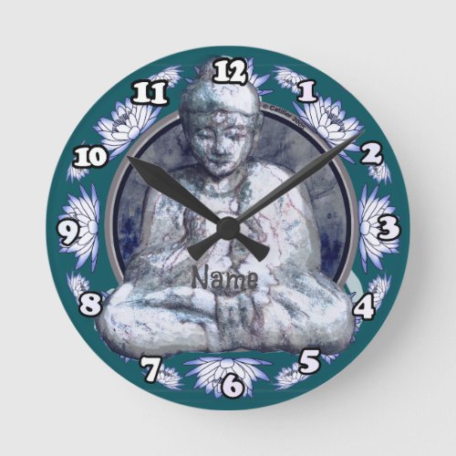 Buddha Breathe Round Clock