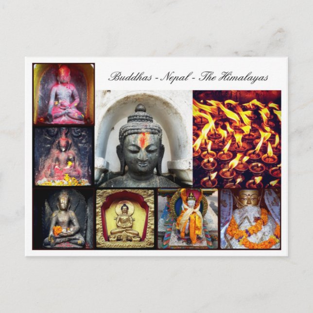 Buddha & Buddha Statues, Shakyamuni dharma / Nepal Postcard (Front)