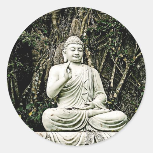 buddha buddhism asian traditional religion classic round sticker