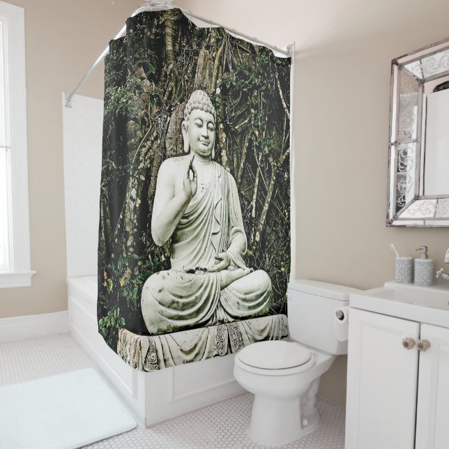 buddha, buddhism, asian, traditional, religion, shower curtain (In Situ)