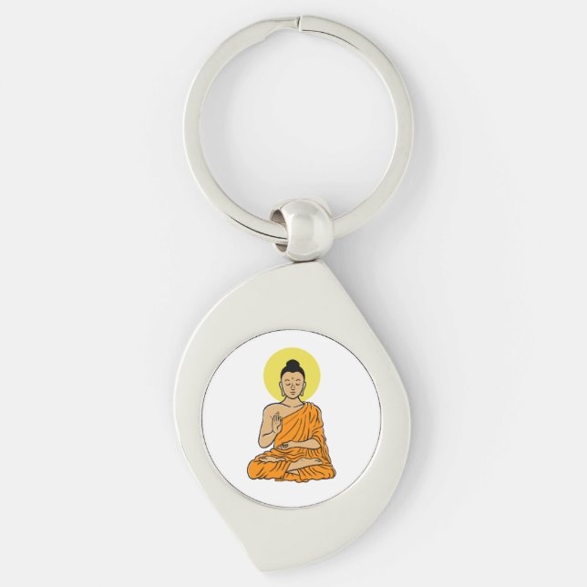 Buddha Buddhism.net Cartoon Keychain (Front)